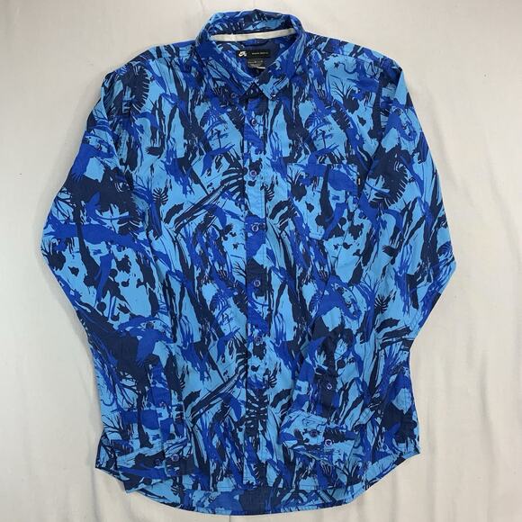 Nike SB Killingsworth Stretch Lizard Blue Camo Shirt Button Up Mens Large - Picture 1 of 8